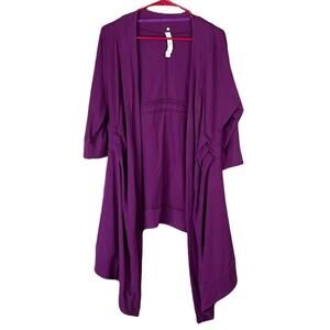 Lululemon Namaste Coverup Open Cardigan Wrap Crop Sleeve Purple Size 8